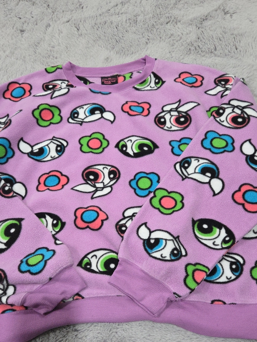 Powerpuff Girls Lilac Fleece Pullover Sweatshirt